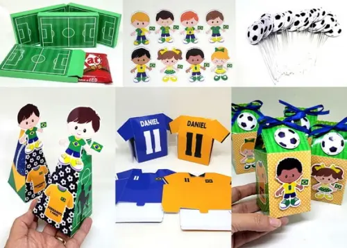 Kit Festa Futebol Brasil com 90 Itens