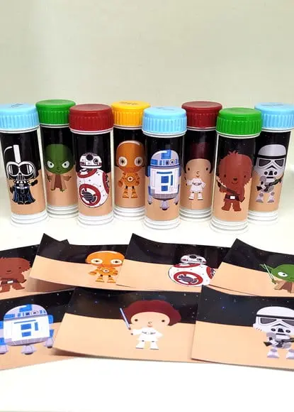 Rótulo para Bola de Sabão Star Wars Cute
