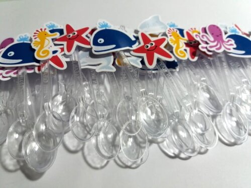 Kit 30 Colherzinhas Fundo Do Mar