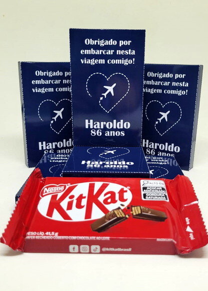 Kit Nº4 50 Caixas para Kit Kat Passaporte Viagem