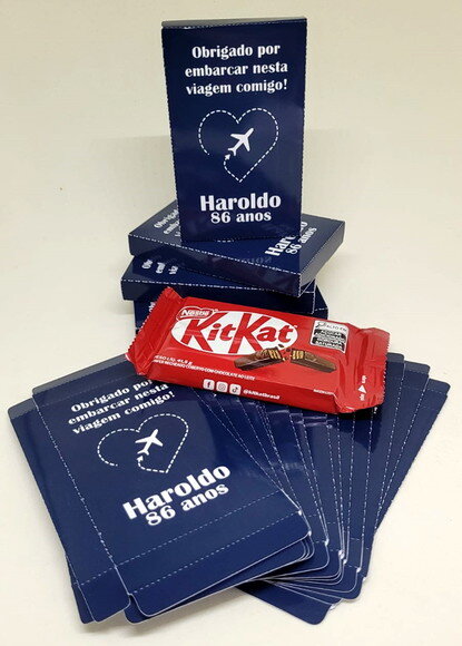 Kit Nº5 100 Caixas para Kit Kat Passaporte Viagem