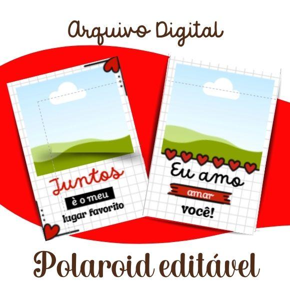 Polaroid Dia dos Namorados - Editável no Canva