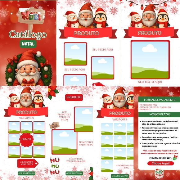Catálogo de Natal Editável no Canva