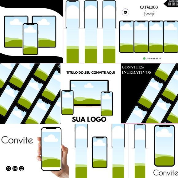 73 Mockups Editavéis para Convites Digitais