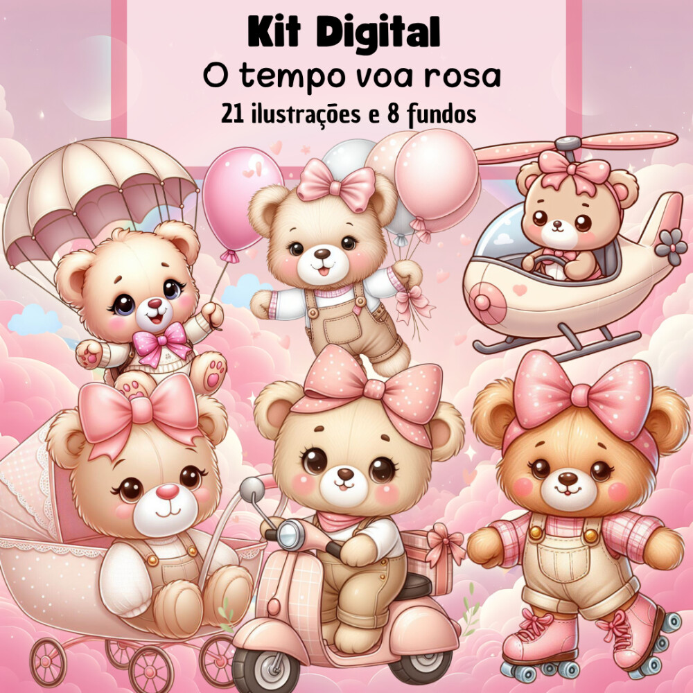 Kit Digital O Tempo Voa Rosa