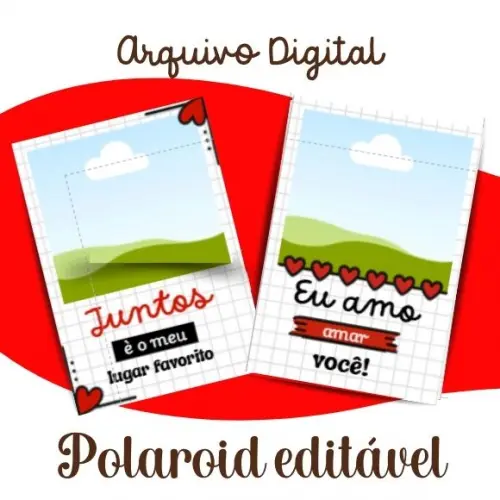 Polaroid Dia dos Namorados - Editável no Canva