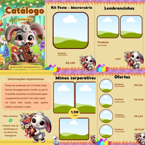 Catálogo de Páscoa - Editável no Canva
