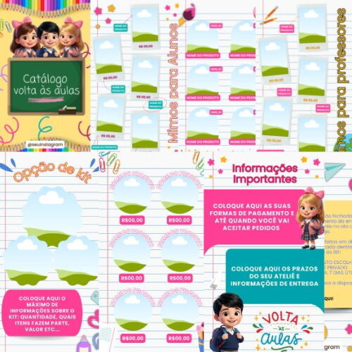 Catálogo Digital Volta às Aulas - Editável no Canva