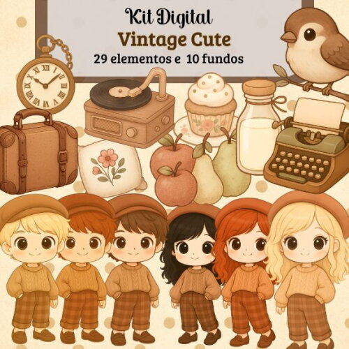 Kit Digital Vintage Cute