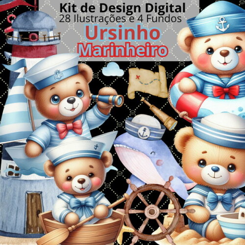 Kit Digital Ursinho Marinheiro