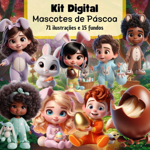 Kit Digital Mascotes de Páscoa