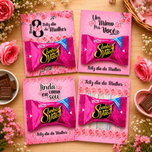 Card Bombom Dia da Mulher - Arquivo Digital