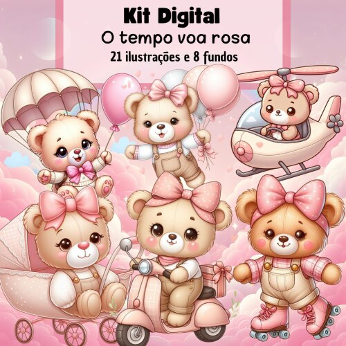 Kit Digital O Tempo Voa Rosa