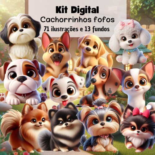 Kit Digital Cachorrinhos Fofos