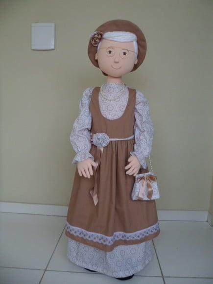 Boneca de Pano 1m e 20 cm para Decorar Articulada para de Pé