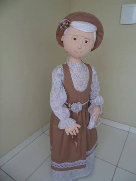 Boneca de Pano 1m e 20 cm para Decorar Articulada para de Pé