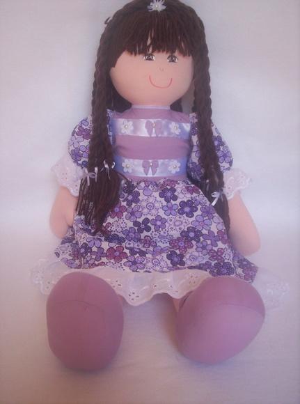 Boneca de Pano 55 cm Brincar e Decorar