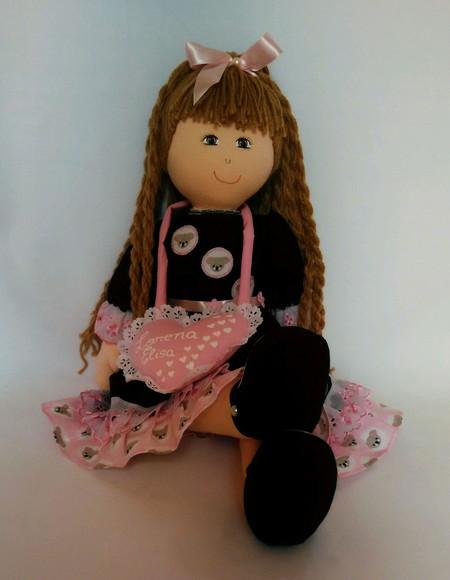 Boneca de pano 55 cm PERSONALIZADA pronta entrega.