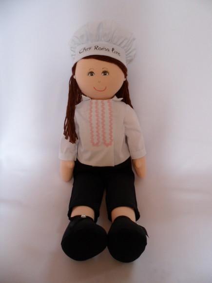Boneca de pano cozinheira 55 cm