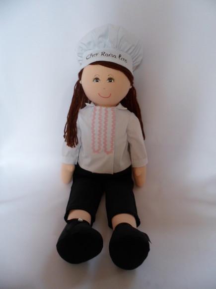 Boneca de pano cozinheira 55 cm