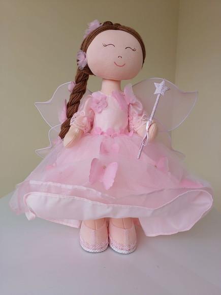 Boneca de Pano Fada 47cm Articulada para de Pé Festas
