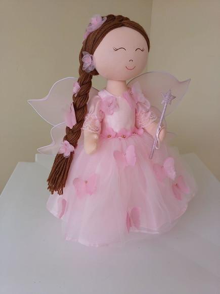 Boneca de Pano Fada 47cm Articulada para de Pé Festas
