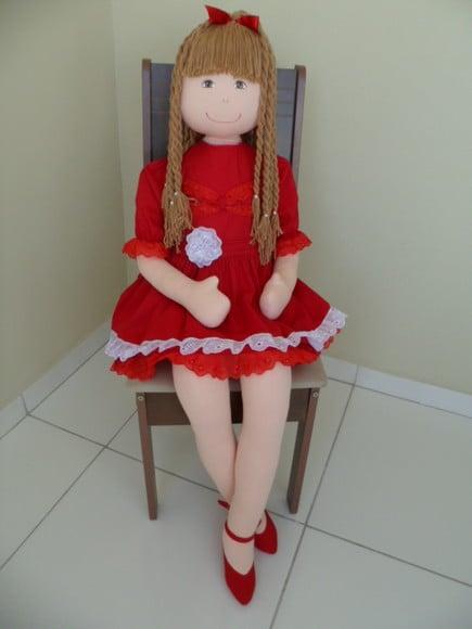 Boneca de Pano Grande 1 Metro e 45 cm para Decoração