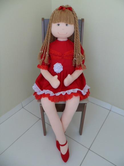 Boneca de Pano Grande 1 Metro e 45 cm para Decoração