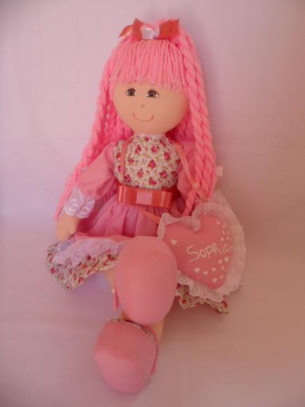 Boneca de pano grande 55 cm PERSONALIZADA pronta entrega.