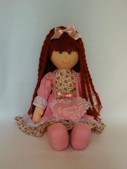 Boneca de pano grande 55 cm Pesonaliza