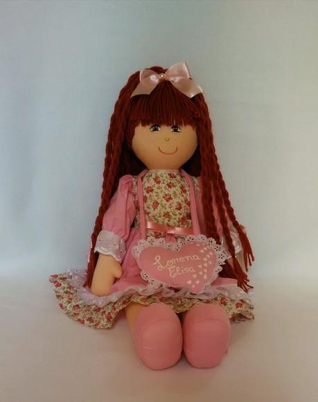Boneca de pano grande 55 cm Pesonaliza