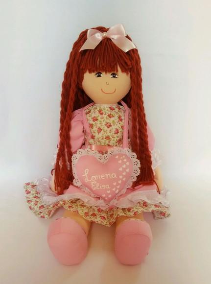 Boneca de pano grande 55 cm Pesonaliza