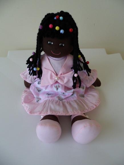 Boneca De Pano Menina Negra