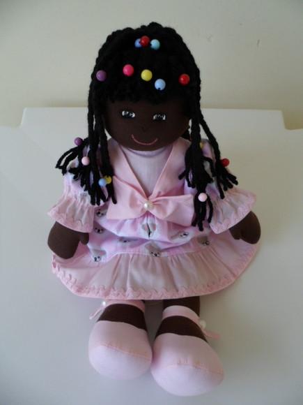 Boneca De Pano Menina Negra