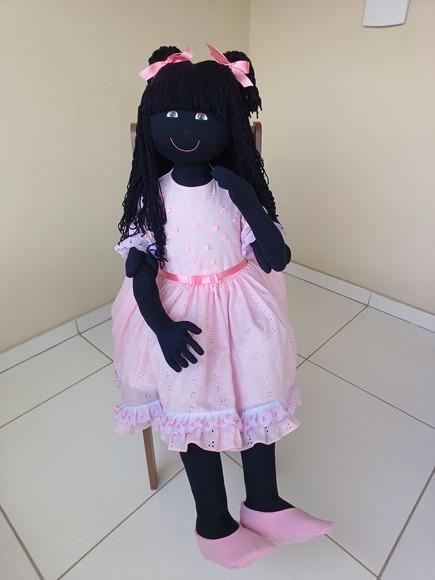 Boneca de Pano Negra 1 Metro e 40 cm Articulada