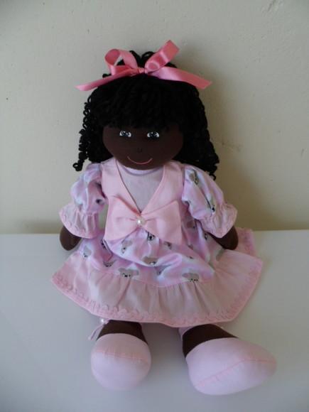 Boneca de Pano Negra 35 cm