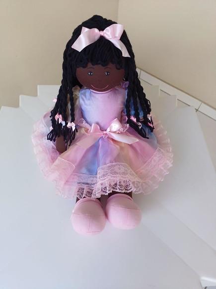 Boneca de Pano Negra 55 cm