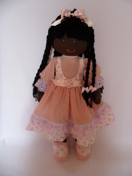Boneca de Pano Negra 55cm