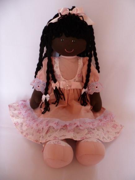Boneca de Pano Negra 55cm