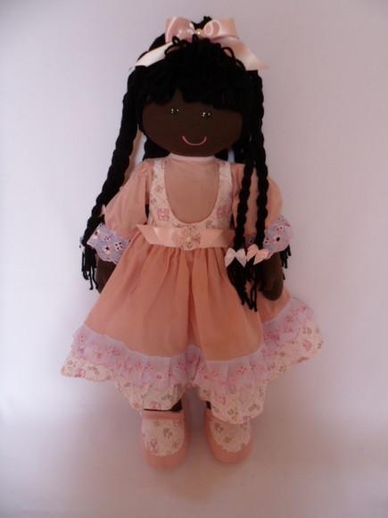 Boneca de Pano Negra 55cm