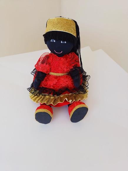 Boneca de Pano Negra Articulada Eventos e Decoraçao