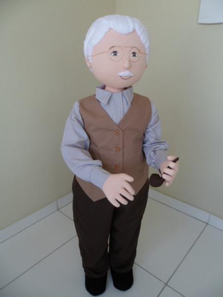 Boneco de Pano 1m e 20cm para Decorar Articulado para de Pé