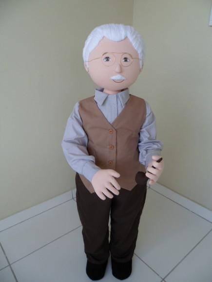 Boneco de Pano 1m e 20cm para Decorar Articulado para de Pé
