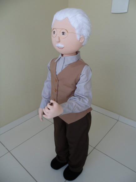 Boneco de Pano 1m e 20cm para Decorar Articulado para de Pé