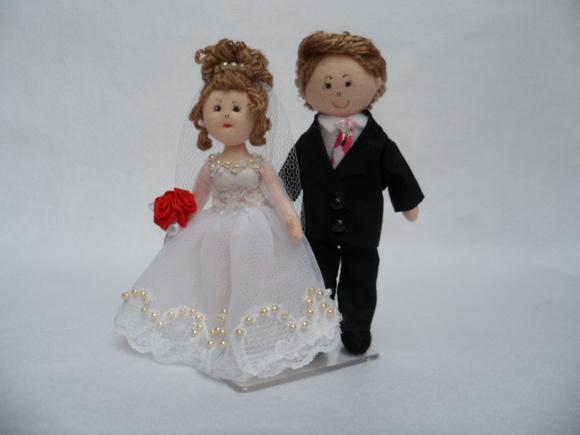 Boneco de Pano Casal de Noivos 13 cm