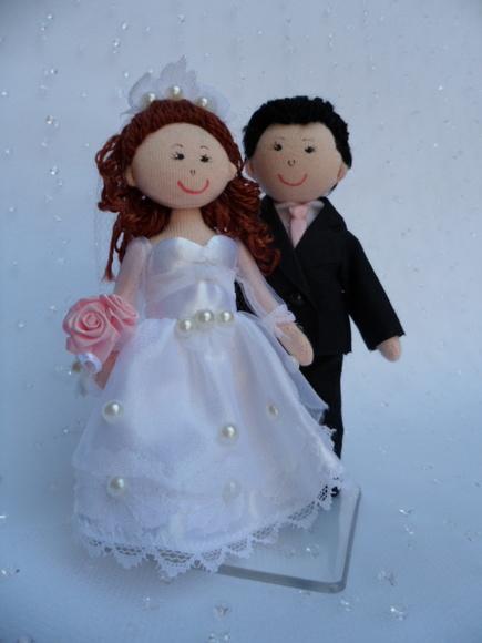 Boneco de Pano Casal de Noivos 13 cm