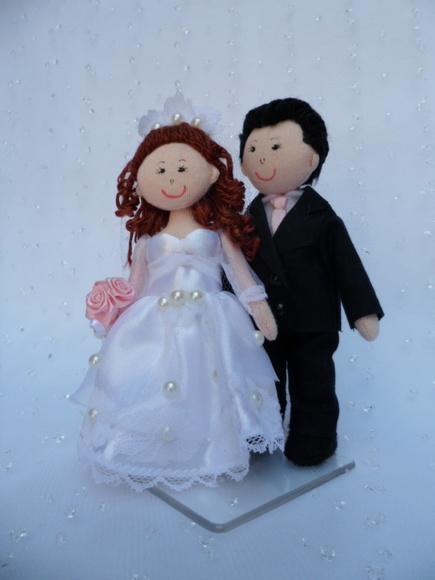 Boneco de Pano Casal de Noivos 13 cm