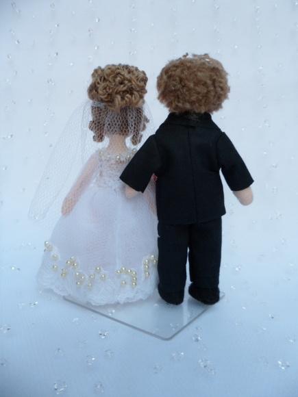 Boneco de Pano Casal de Noivos 13 cm