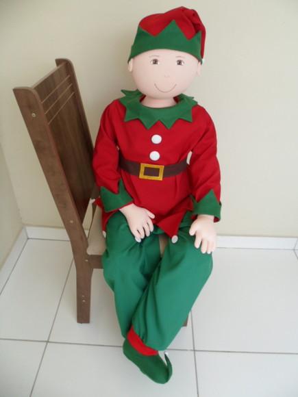 Boneco de Pano Grande Articulado para Natal 1 m e 40 cm