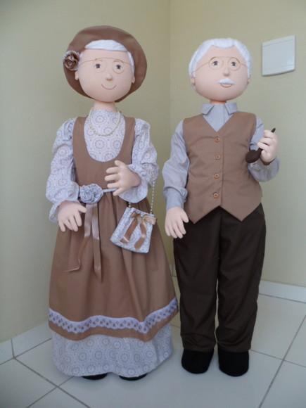 Bonecos de Pano Casal Articulados Ficam de Pé 1m 20 cm
